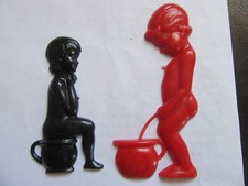 Door sign-loo sign-WC-toilet-Bubi & Bine Strull-unused-original GDR design