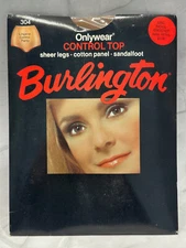 Vintage Burlington Control Top 304 Lingerie Control Panty Sheer Long Sandalfoot