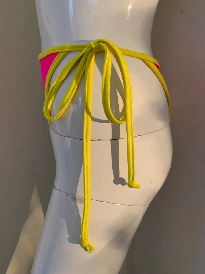 NUEVO Ujena Mujer Primavera Verano Retro Años 90 Traje De Baño Bikini Parte Inferior Amarillo Rosa M Foto 2 de 4
