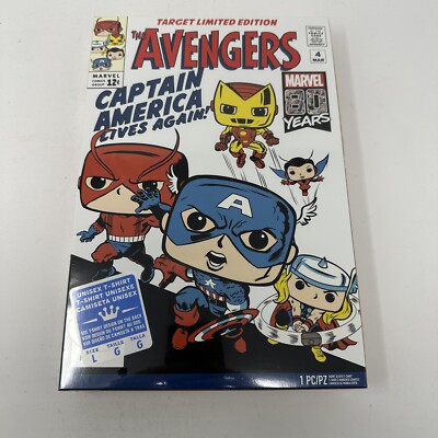 FUNKO TEE - MARVEL AVENGERS80th Anniversary TARGET Limited Edition LARGE TEE NIB