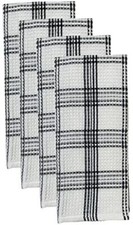 Set of 4, 100 Cotton Waffle Weave Kitchen Dish Towels with Hanging Loop Super S