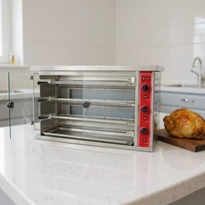 110V LPG Gas Power 3 Rolls Rotary Roast Chicken Oven Chicken Rotisserie Machine