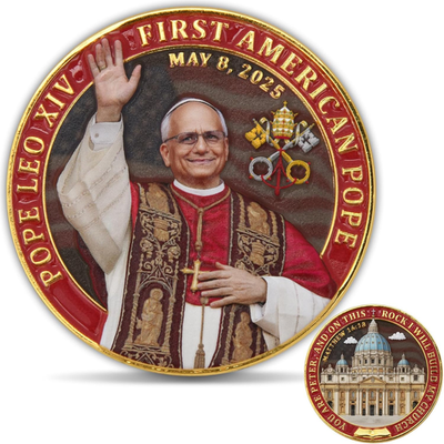 #ad Pope Leo XIV Challenge Coin – First American Pope 2025 Medallion with St. Peter $15.22