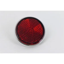 1-7/8" Screw-On Round Reflector - Red - Chrome Backing 2fm-roundreflector-Chrome