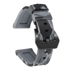 Silicone Watch Bands 20mm Soft Watch Band with Black Buckle, Camo Gray