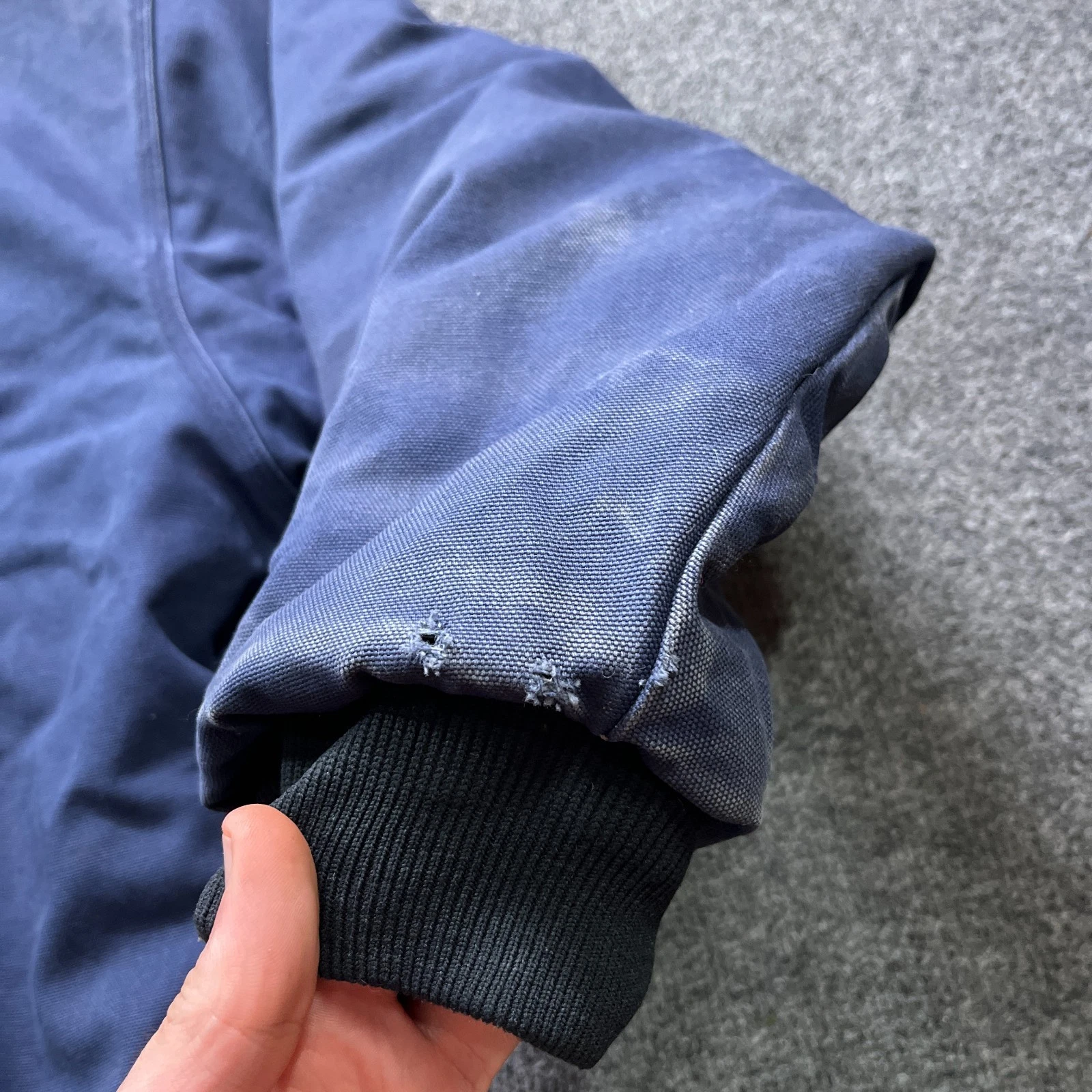 Vintage Boeing Jacket Mens 2XL Blue Duck Canvas Quilt Lined Distressed Y2K - product detail image 9