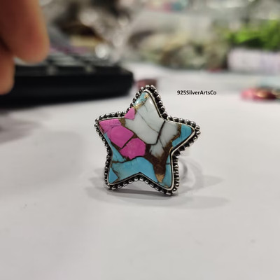 Cotton Candy Ring, Handmade Gift, 925 Silver Ring, Pretty Ring, 925 Silver Ring
