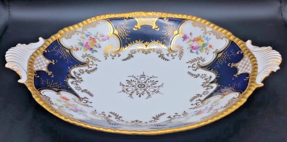 Vintage Coalport “Batwing” Cobalt Blue & Gilt Floral Bowl Crown Mark c.1920–1950 - image 3 of 4