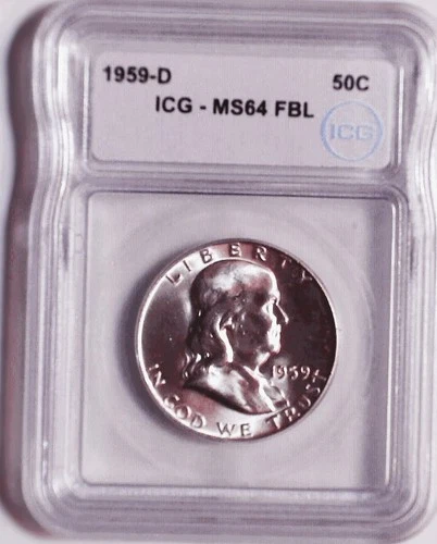 1959-D Franklin Half Dollar MS64 FBL ICG