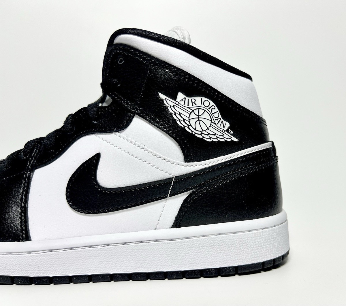 Nike Air Jordan 1 Mid Leather Black White Panda Trainers Unisex