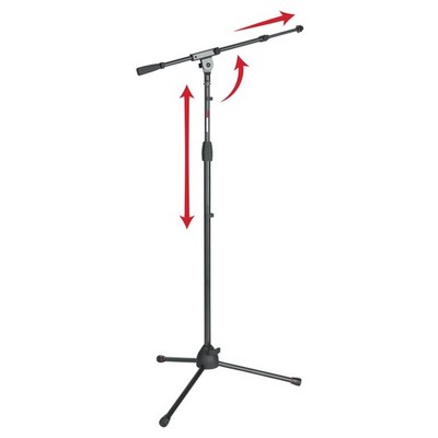 Gator Frameworks Tripod Mic Stand with Boom Arm & Soft Grip Twist Clutch Height