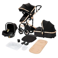 3 in 1 Baby Stroller Lightweight Stroller with Basket Foldable Newborn Travel