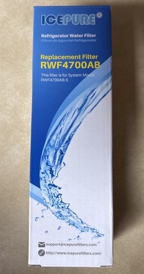 NEW IN BOX ICE PURE RWF4700AB REFRIGERATOR WATER FILTER FOR RWF4700AB-S SYSTEMS