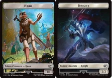 2x MTG Hero (0002)   Knight (0010) Double-Sided Token - NM-Mint Final Fantasy