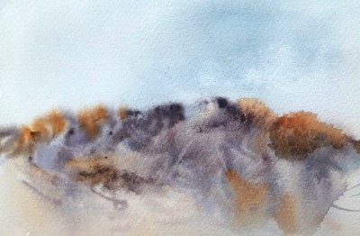 Aquarell - Bild - Original - Strand - Sand - Dune - 27 X 18 cm