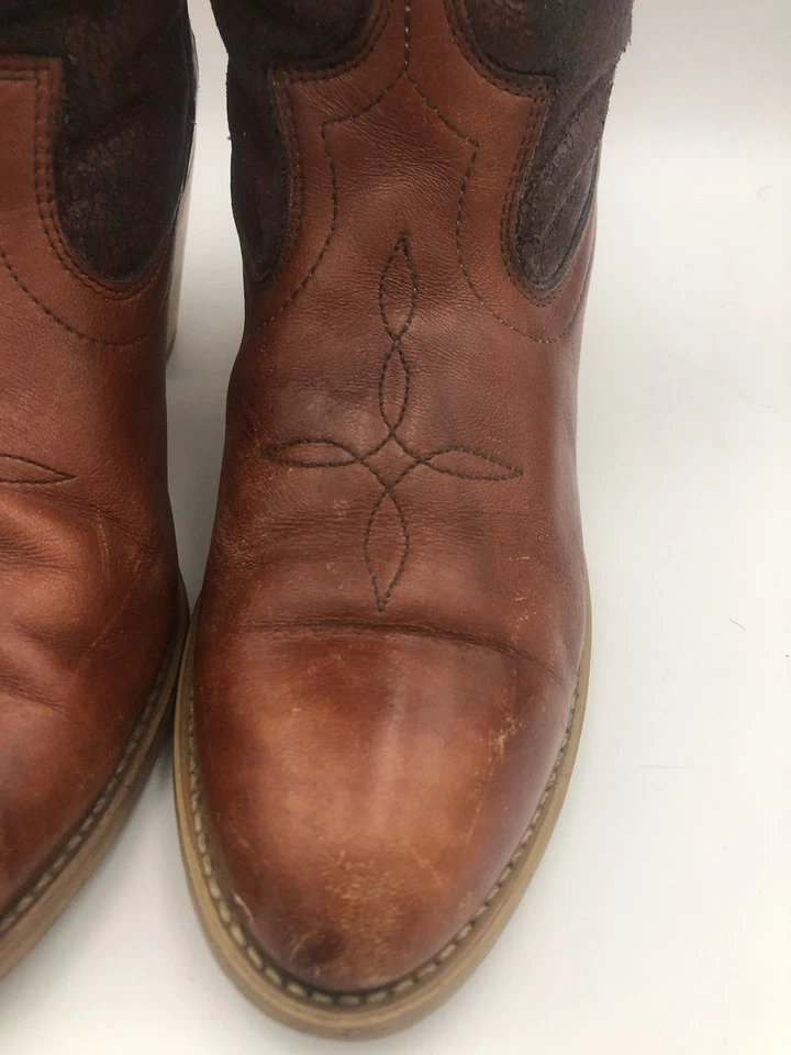 Botas vintage Dingo American de cuero marrón para mujer 8,5 Western Cowboy Foto 3 de 4