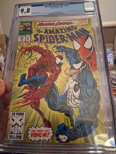 Amazing Spiderman 378 cgc 9.8 Marvel 1993 Venom Maximum Carnage 3 WHITE pages NM