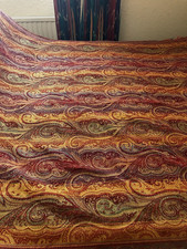 antique style large paisley throw ~ thick woven terracotta ~ 100" x 58"