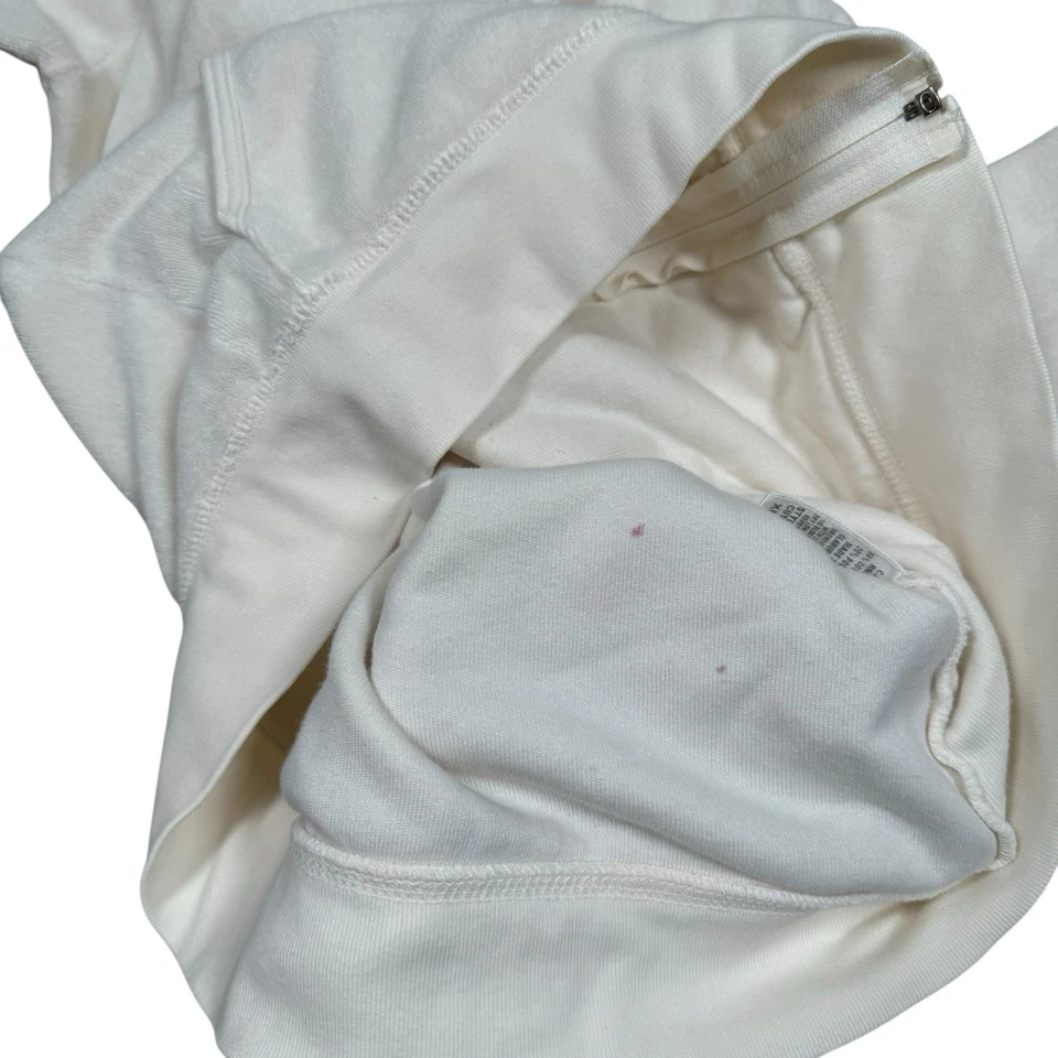 Vintage Y2K Juicy Couture Velour Zip Up Hoodie Sweater XL 2000s Ivory Cream - Image 3 of 4