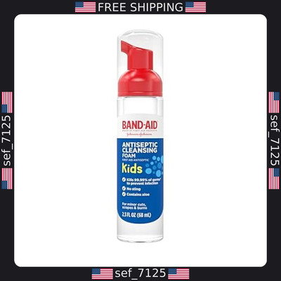 Band-Aid Antiseptic Cleansing Foam for Kids - Germ-Killing Foam, 2.3 fl. oz