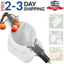 Fruit Picker Head Harvest Basket with Branch Hook Large Elastic Bag Fruit Pic...