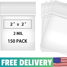 150Pcs 2x2 Inch 2Mil Clear Mini Ziplock Bags Pills Jewelry Coin Storage Pouches
