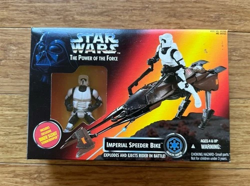 Star Wars The Power of the Force Imperial Speeder Bike w/Biker Scout 1995 NEW