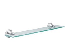 Moen DN849CH Preston Collection Decorative glass bathroom vanity shelf chrome