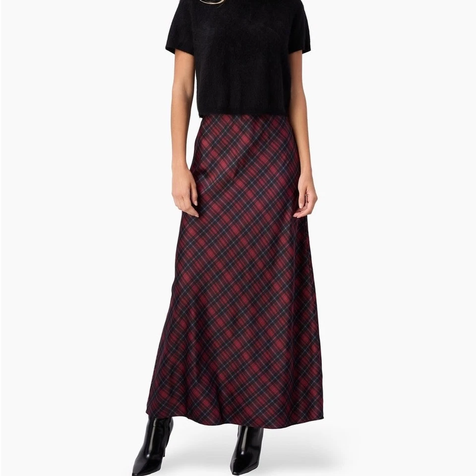 Maxi Falda CAMI NYC Aviva Tartán Escocés Elastizada Mezcla Seda XL NUEVA CON ETIQUETAS Foto 2 de 4