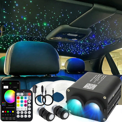 Azimom Dual Color 20W Twinkle Fiber Optic Starlight Kits 400Pcs0.03In9.8Ft