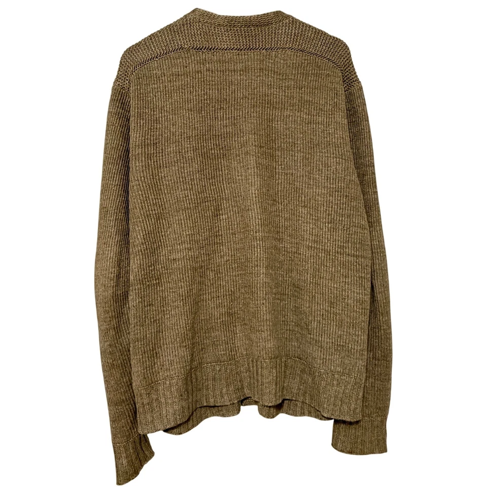 John Varvatos Knit Button Front  Men's Cardigan Sweater 100% Linen Tan Size XL - Image 2 of 4