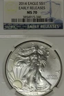 2014 NGC MS70 AMERICAN SILVER EAGLE EARLY RELEASES #B53136