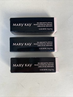 Mary Kay Gel Semi-Matte Lipstick LOT OF 3 Blush Velvet Full Size .13 oz 157977