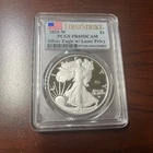 2025-W Proof $1 American Silver Eagle Laser Beam Privy PCGS PR69DCAM FS Flag