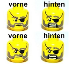 LEGO 2 gelbe Köpfe Kopf für Minifiguren z.B. Ritter, Piraten 3626bpb0399 4570002