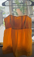 ANTHROPOLOGIE COTTON SPAGHETTI STRAP BLOUSE YELLOW MANGO SHADE MEDIUM(M)