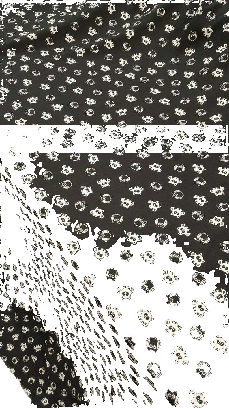 Rayon Black Floral Craft Fabrics