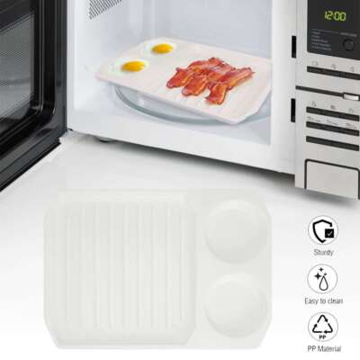 Microwave Bacon Cooker Tray Hot Dog Sausage Grill Pan Tray Cooker Cookware USA