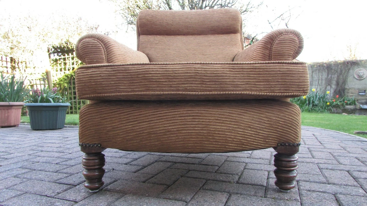 Superb Antique Howard style Armchair recovered in Nina Campbell fabric