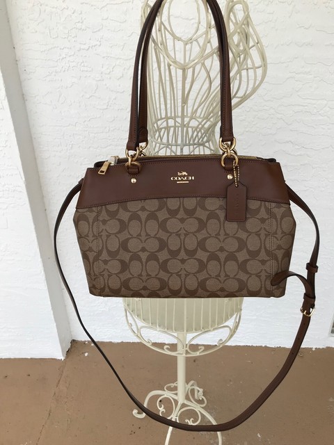 Coach F25396 Brooke Carryall Satchel Brown & Black Signature Bag for sale online | eBay