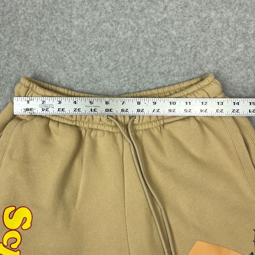 Vintage Looney Tunes Sweat Shorts Mens Medium Schemin Wile E Coyote Felted Beige - Picture 3 of 14