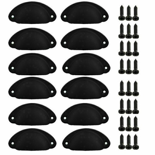 6/12X Cup Handle Shell Pull Kitchen Cabinet Cupboard Door Furniture Drawer UK - Picture 20 of 24