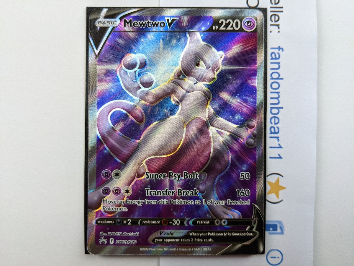 MEWTWO V - FULL ART Sword & Shield Black Star Promo card