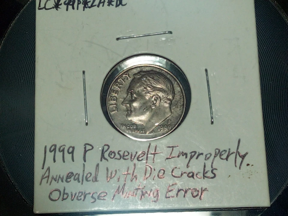 Mint Error Coin 1999 p ROOSEVELT DIME IMPROPERLY ANNEALED - Image 3 of 4
