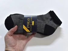 Polo Ralph Lauren Men's Socks 4 Pairs Blue & Gray Low Cut Crew Sock 10-13