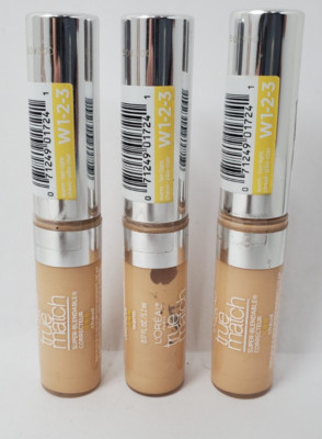 L'Oreal True Match Super Blendable Concealer, W123 Warm Fair Light (3 Pack)