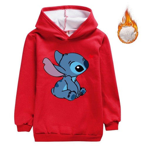 Stitch5-13 Year Old Girl's Hoodie with Thickened Velvet and Non Inverted Velvet - Picture 4 of 25