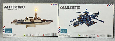 Allessimo 3D Puzzle Missile Destroyer Ship & Black Shark Helicopter 
