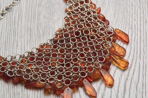 RARO Collar Ámbar Real Yema de Huevo Báltico Caramelo De Colección URSS - Imagen 7 de 10