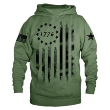 Large Vertical US Flag American Pride Patriot Patriotic USA Hoodie